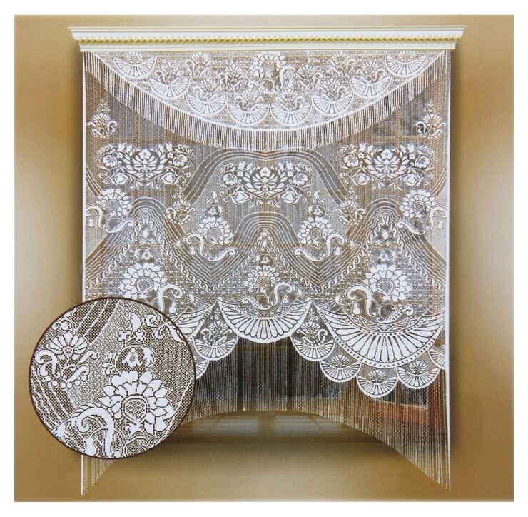 Штора 220х170 см, белый, 100% п/э, без шторной ленты  Лента