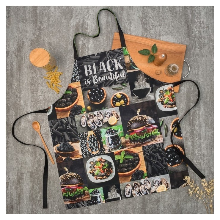

Фартук «Этель: Black» 70х60 см, 100% хлопок, саржа 190 гр/м²