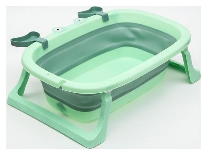 Ванночка детская складная со сливом, «Краб», 67 см., цвет зеленый