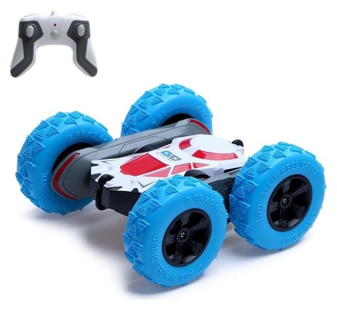 Машина-перевёртыш радиоуправляемая «Трюкач», работает от аккумулятора, цвет синий  