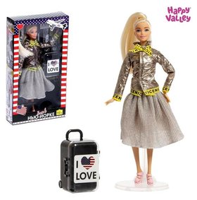 Кукла с чемоданом «Элис в нью-йорке», серия вокруг света Happy Valley