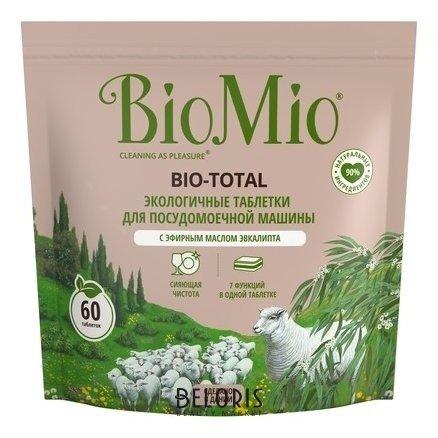 Экологичные таблетки для посудомоечной машины 7-в-1 с эфирным маслом эвкалипта Bio-Total BioMio