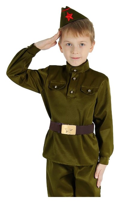 

Костюм военного, гимнастёрка, пилотка, ремень, р-р 34, рост 134 см