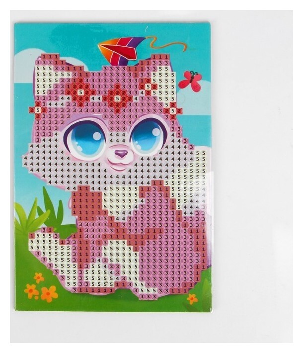 Алмазная мозаика для детей «Милый котик», 10 х 15 см. набор для творчества  Школа талантов