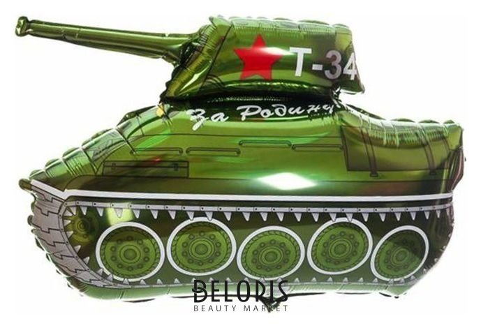Шар фольгированный 32 «За родину! танк т-34» Flexmetal