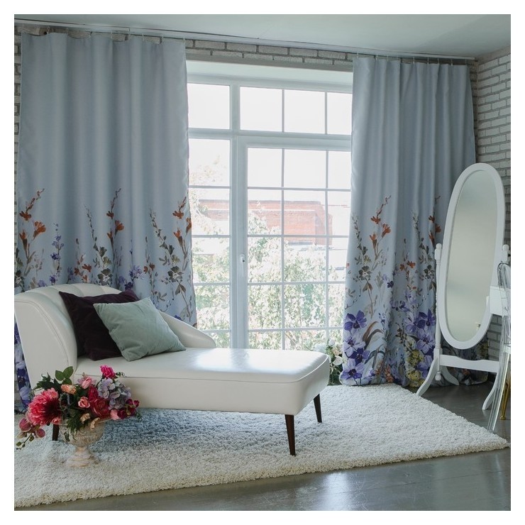 

Штора портьерная этель "Акварель" цв.фиолетовый, 145*265 см, пл. 210 г/м2, 100 п/э