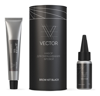 Набор для окрашивания бровей - Eyebrow gel color + Oxidant Cream 3% ONIQ VECTOR