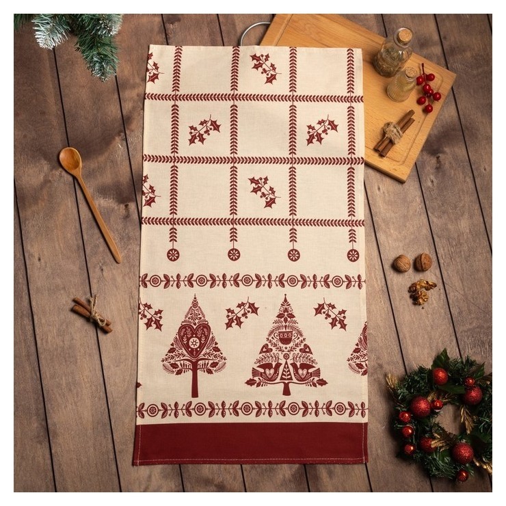 

Полотенце "Доляна" Merry Christmas 40х70см, 100%хл, рогожка 164 г/м2