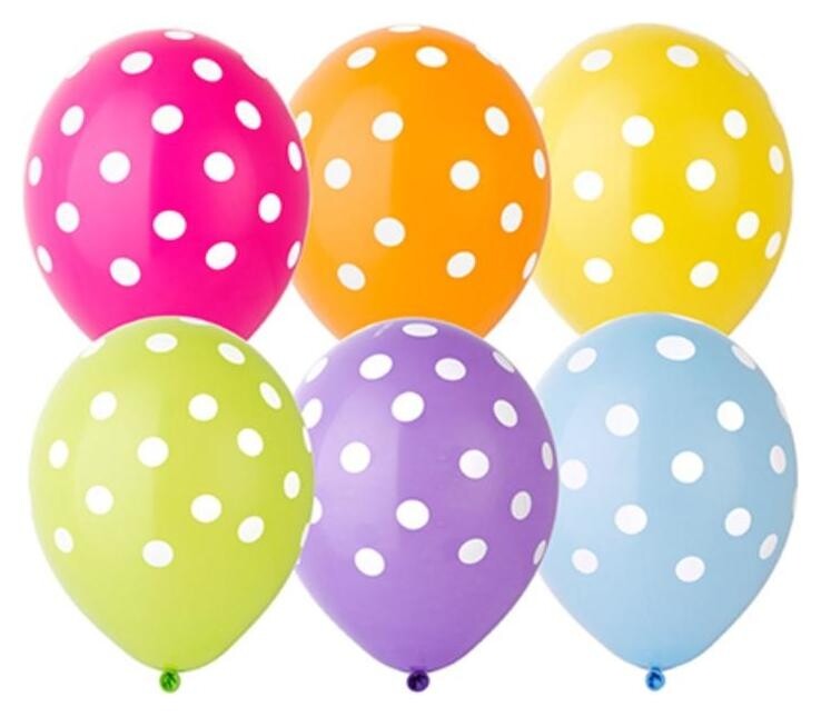 Шар латексный 14" «Горошек тропики», пастель, набор 25 шт.  Belbal