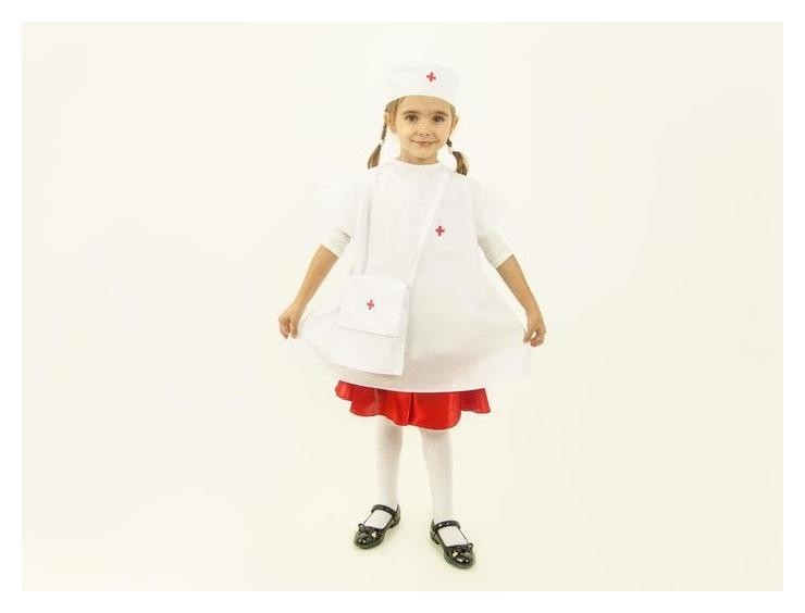 Карнавальный костюм «Маленький доктор», халат, шапочка, сумка, рост 110-116 см