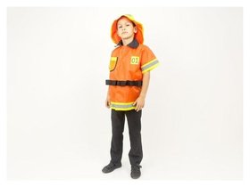 Карнавальный костюм «Пожарный», куртка, шлем, рост 110-116 см МИНИВИНИ