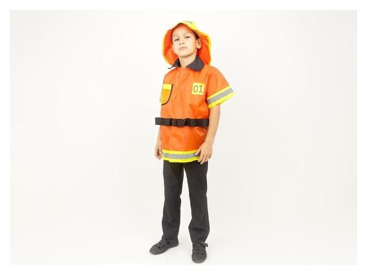 Карнавальный костюм «Пожарный», куртка, шлем, рост 110-116 см