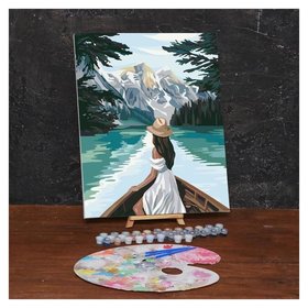 Картина по номерам на холсте с подрамником «Девушка в лодке» 40х50 см Школа талантов