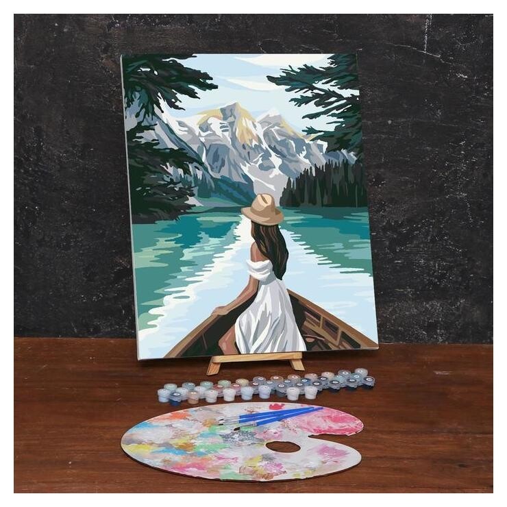 Картина по номерам на холсте с подрамником «Девушка в лодке» 40х50 см  Школа талантов