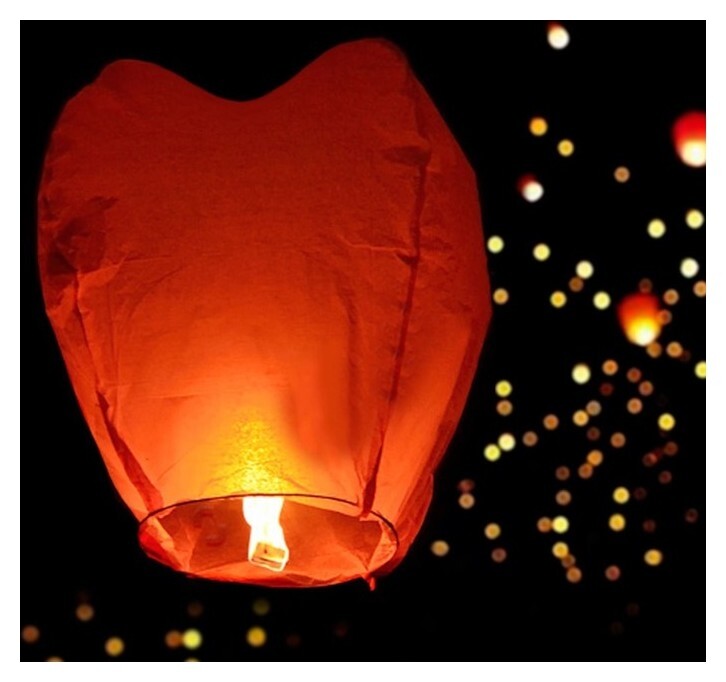 Фонарь желаний, форма сердце, цвет красный  Страна Карнавалия