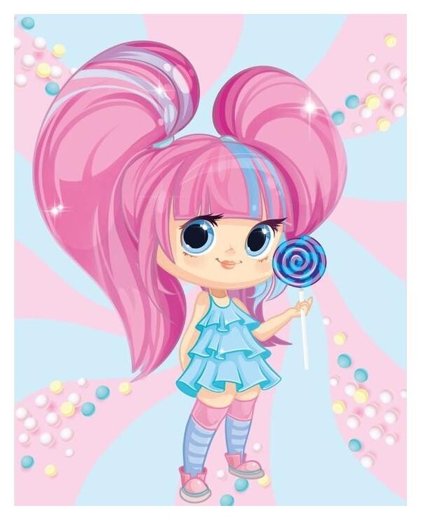 Алмазная мозаика для детей «Девочка с леденцом» 20х25 см  Школа талантов