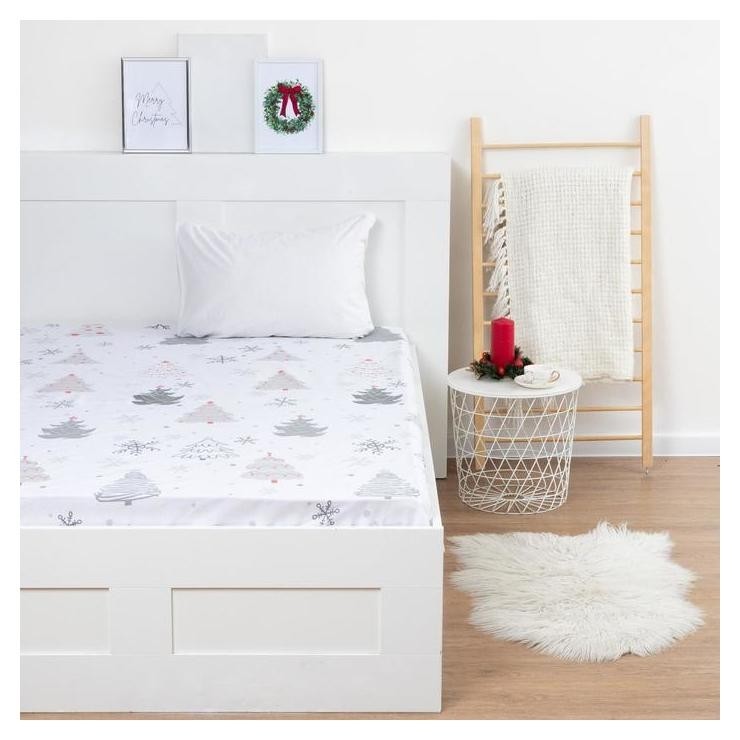 

Простыня на резинке этель 140*200*25 см «Рождественская ель», 100% хлопок, бязь, 125 гр/м2