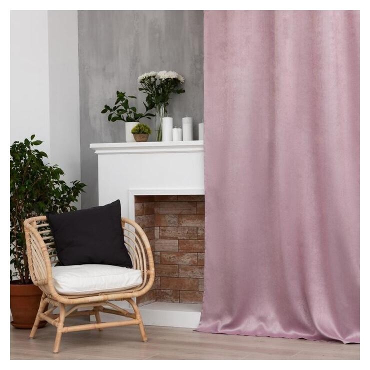 Штора портьерная этель "Классика"цв.светло-розовый, 270*300 см,100% п/э  Этель