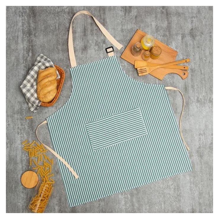 

Фартук доляна «Полоса синяя» вид 2 65 х 70см, 100%пэ