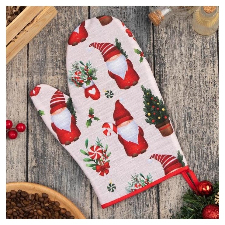 

Варежка-прихватка Santa Claus 20х28см, 100% хл, репс 210 г/м2, ватин 250г/м2