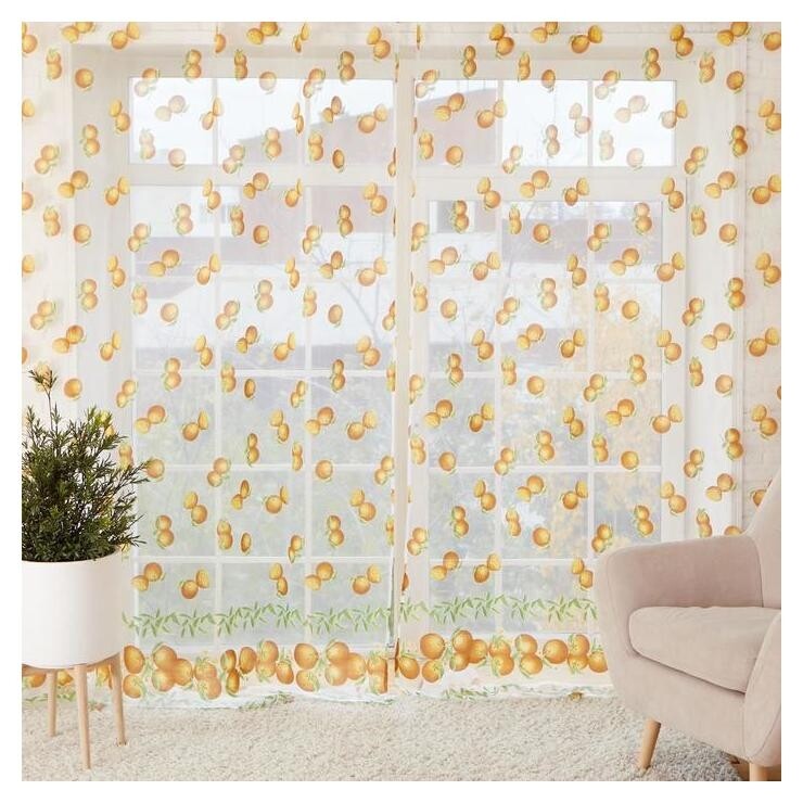 Тюль "Этель"мандариновый рай б/ утяжелителя, ширина 280 см, высота 270 см  Этель