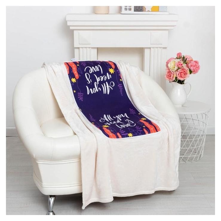 

Подушка-плед этель "Love", подушка 40*40±3 см, плед 100*150 см 100%п/э, 280 г/м2