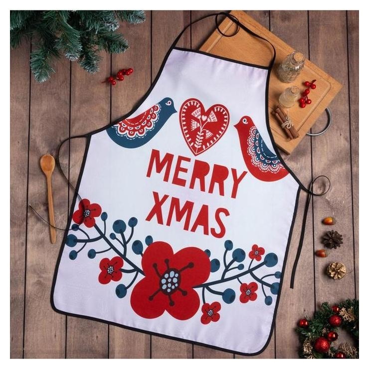 

Фартук доляна "Merry Christmas" 55х72см, 100%пэ