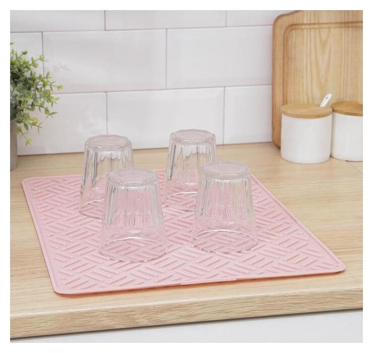 Коврик для сушки посуды, 35×45 см, силикон 
