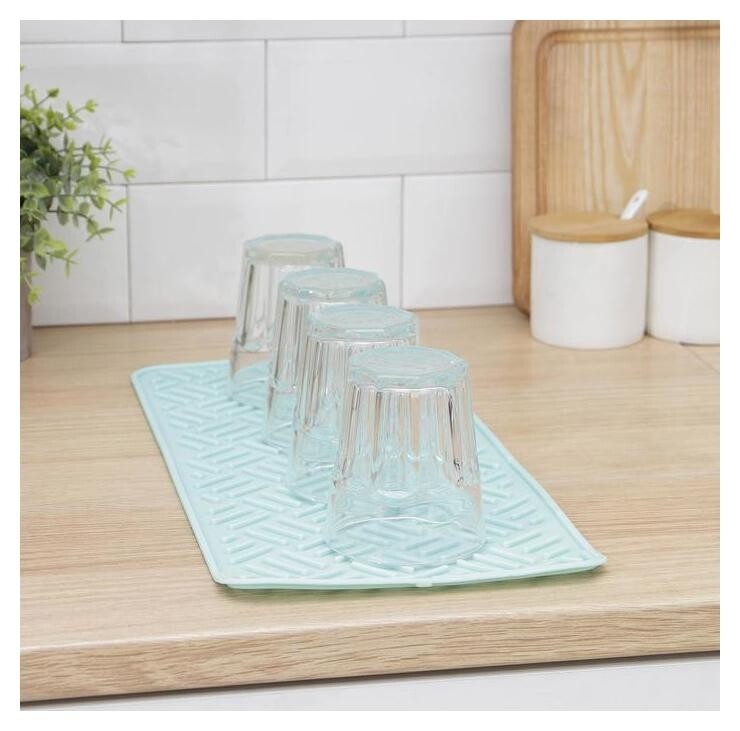 Коврик для сушки посуды, 20×45 см, силикон  