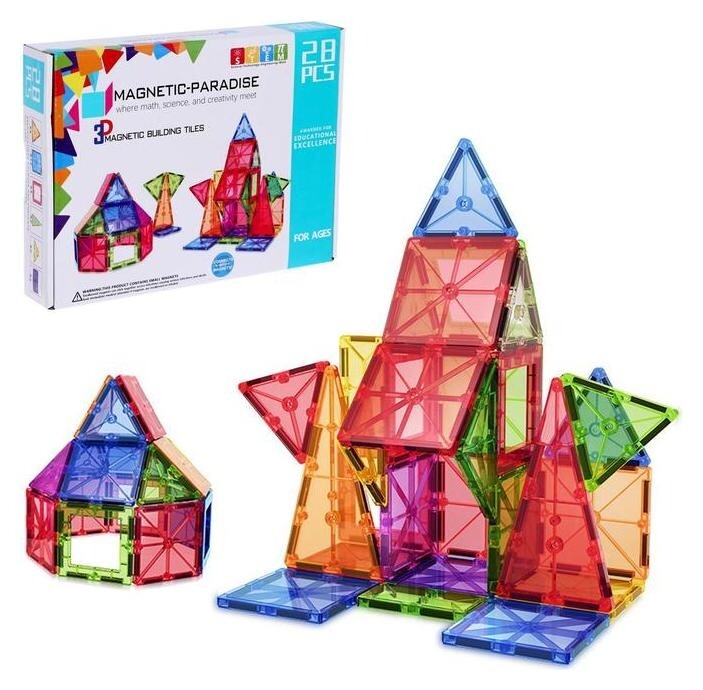 Конструктор магнитный «Геометрические фигуры», 28 деталей  