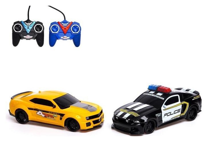 Набор машин радиоуправляемых «Полицейская погоня», 2 шт., 1:22, работают от батареек  
