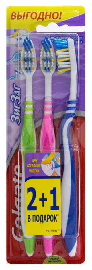Зубная щетка "Зиг-Заг Плюс" средней жесткости (2+1) отзывы