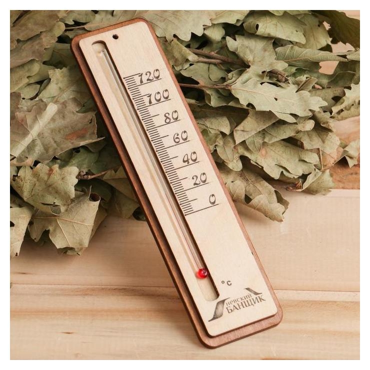 Термометр для бани жидкостный, фанера (Прямоугольник)