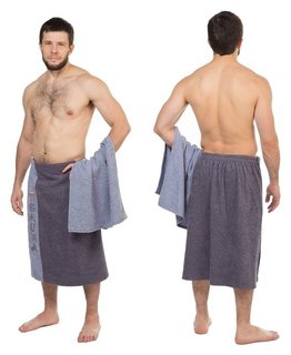 Набор для сауны махр. муж. (Килт(юбка)(70х160+-2), полотенце 50х90), цвет серый Гранд-стиль