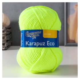 Пряжа Karapuz Eco (Карапузэко) 90% акрил, 10% капрон 125м/50гр ярк.лайм (5234) Семеновская пряжа