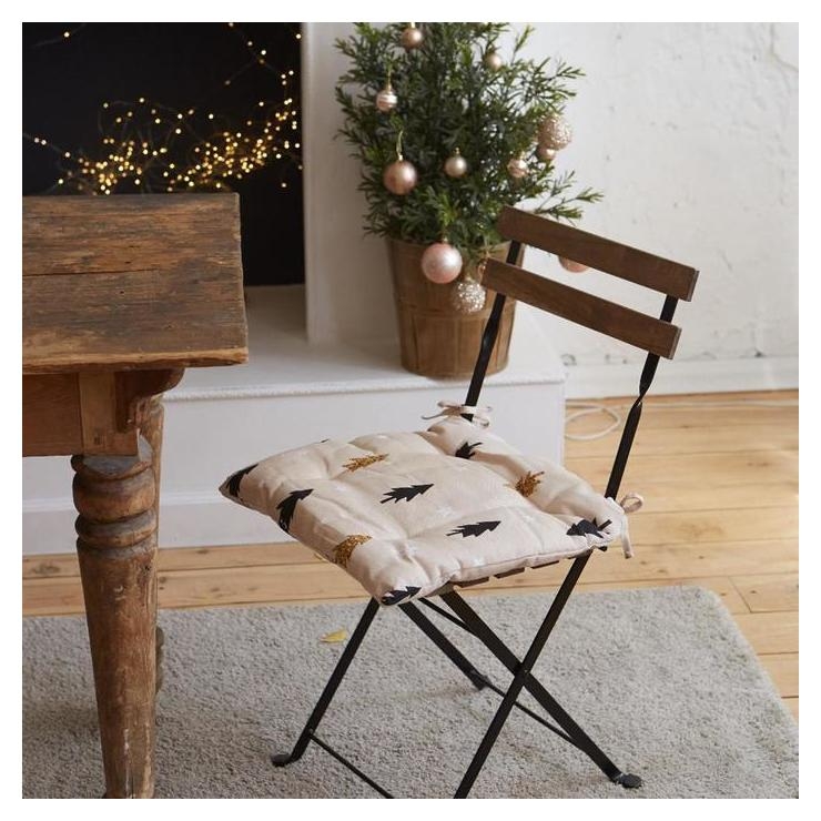 Сидушка на стул доляна Christmas Mood 42х42х7см, 100%хл, рогожка 164 г/м2