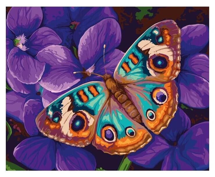 Алмазная вышивка с полным заполнением «Бабочка» 15х21 см, на холсте Школа талантов