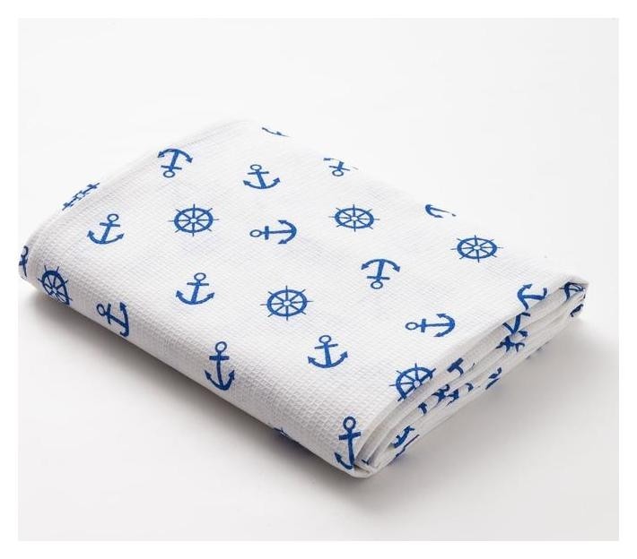 

Простыня вафельная для бани экономь и Я «Якоря» 150х180 см, цв.белый, 150 гр/м2, 100% хл