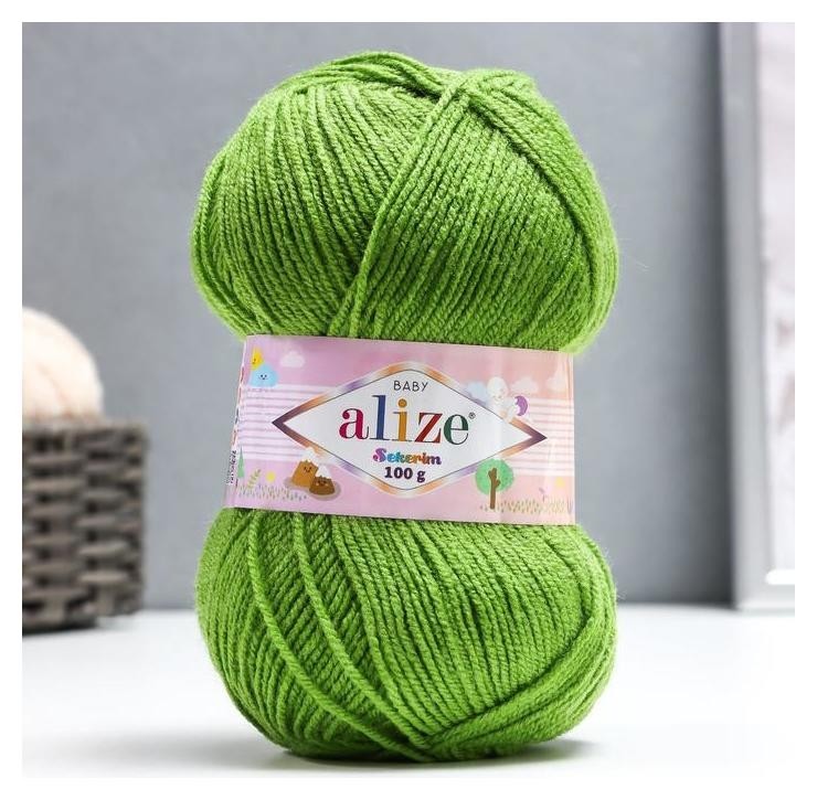 

Пряжа "Sekerim Bebe" 100% акрил 320м/100гр (210 зелёный)