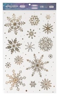 Наклейки виниловые с фольгированием «Снежинки», 30 × 50 см Арт узор