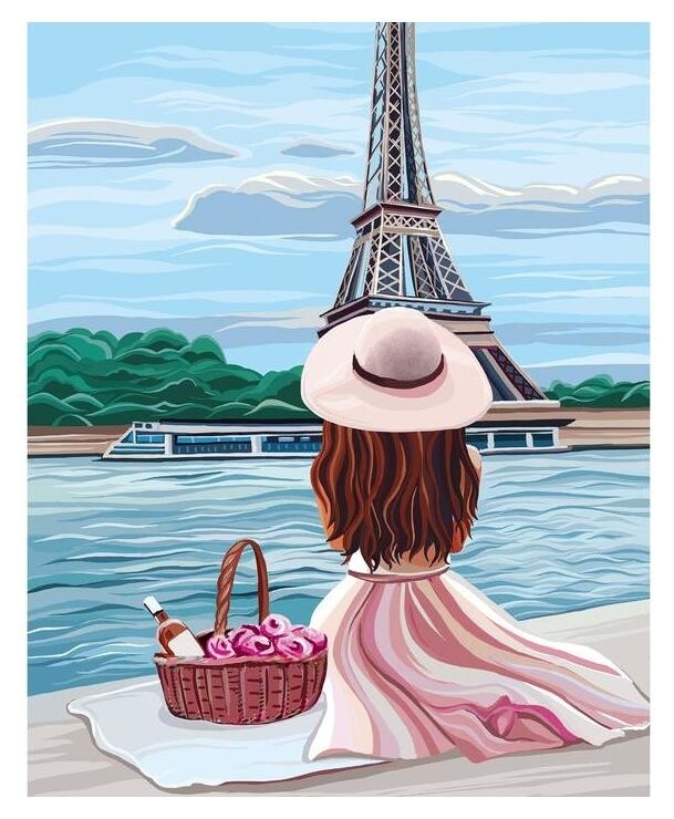 Алмазная вышивка с частичным заполнением «Девушка на берегу» 50x60 см, холст, ёмкость  Школа талантов