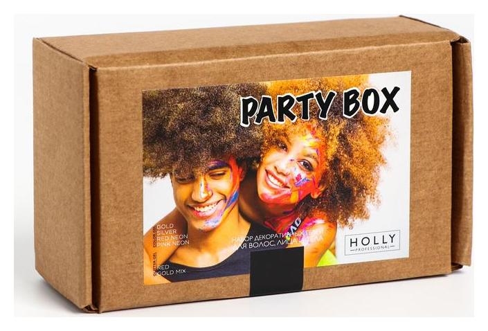 Набор декоративных гелей для волос, лица и тела Party BOX Holly Professional, 6 шт, 120 мл