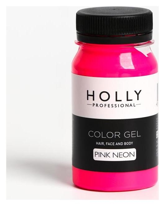 Декоративный гель для волос, лица и тела Color GEL Holly Professional, Pink Neon, 100 мл
