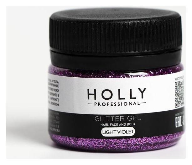 Декоративный гель для волос, лица и тела Glitter GEL Holly Professional, Light Violet, 20 мл