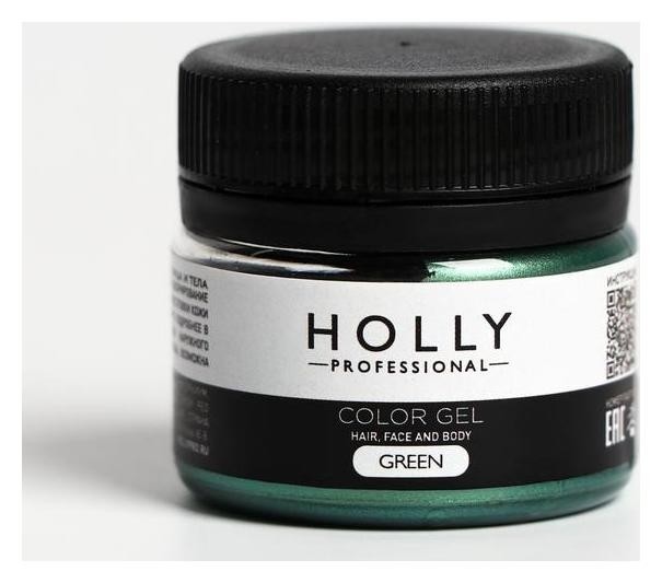 Декоративный гель для волос, лица и тела Color GEL Holly Professional, Green, 20 мл Holly Professional