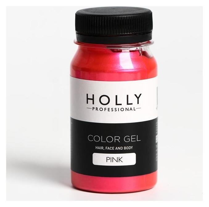 Декоративный гель для волос, лица и тела Color GEL Holly Professional, Pink, 100 мл