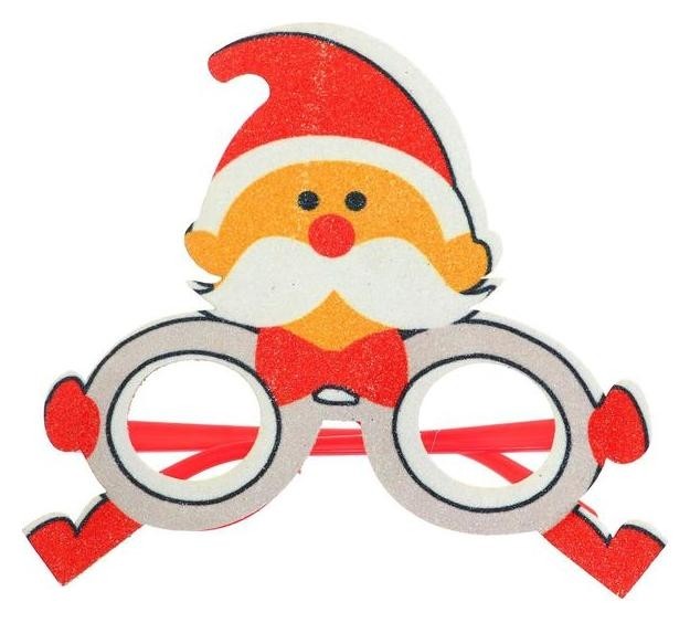 Карнавальные круглые очки Дед мороз