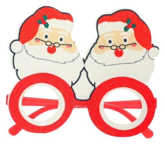 Карнавальные очки Дед мороз, цвет красный