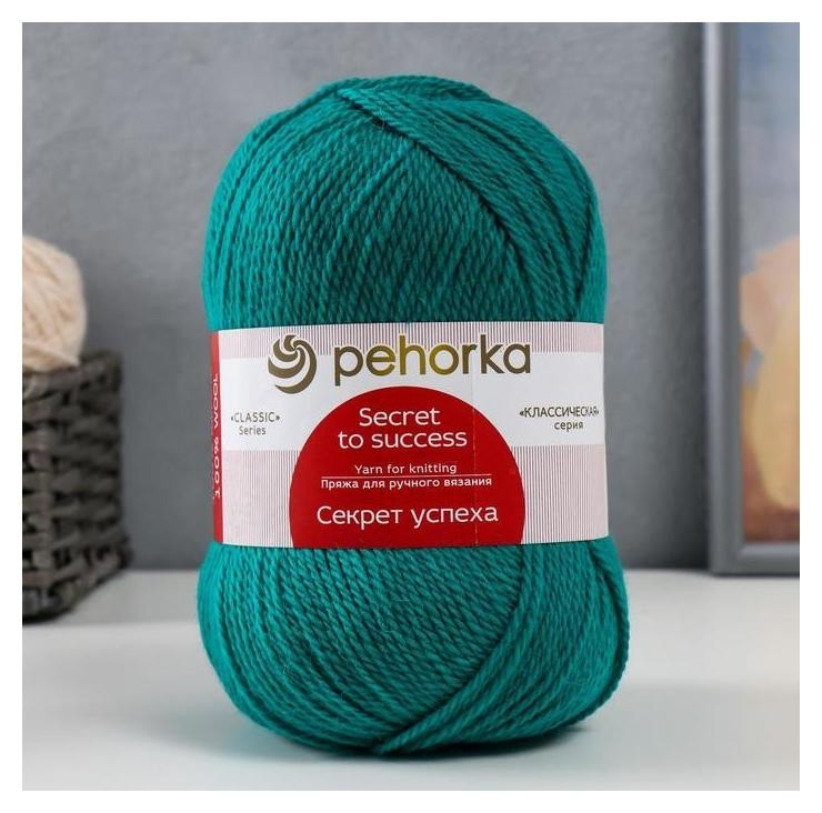 

Пряжа "Секрет успеха" 100% шерсть 250м/100гр (335-изумруд)