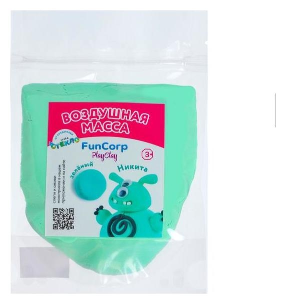 Воздушная масса для лепки Funcorp Playclay, зелёный, 30 г